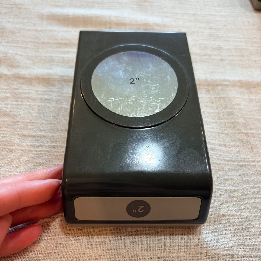 Stampin Up 2 Inch Circle Large Paper Punch Black Grey Craft Scrapbooking Tool
